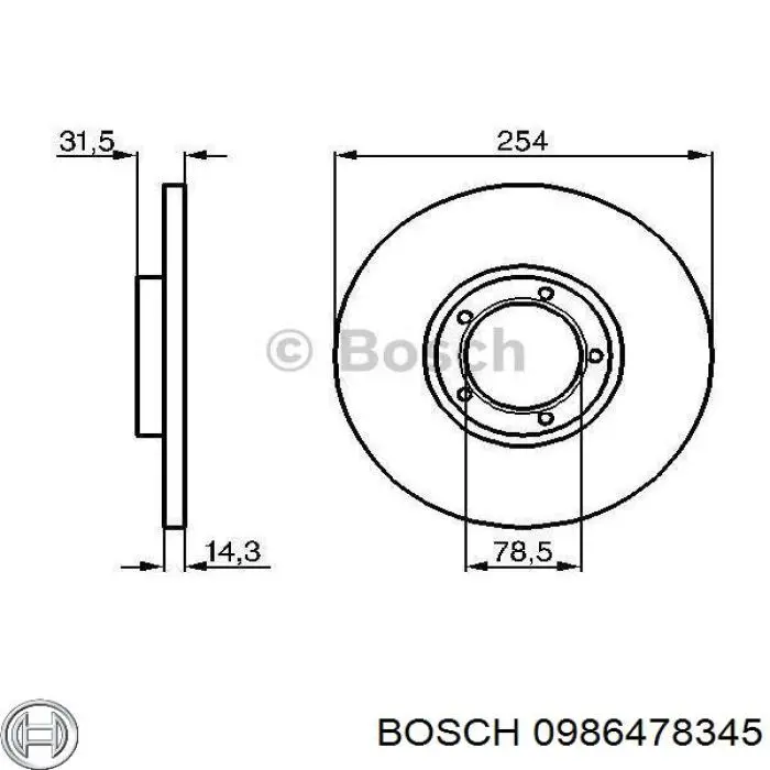 Купить 0986478345 Bosch Ротор тормозной