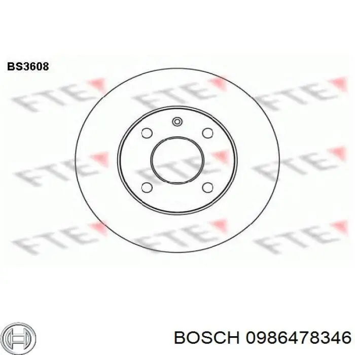 Тормоз дисковый передний Bosch 0986478346 цена, от 29.18 USD