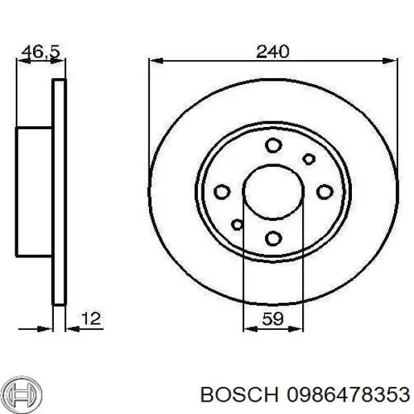 Freno de disco delantero 0986478353 Bosch