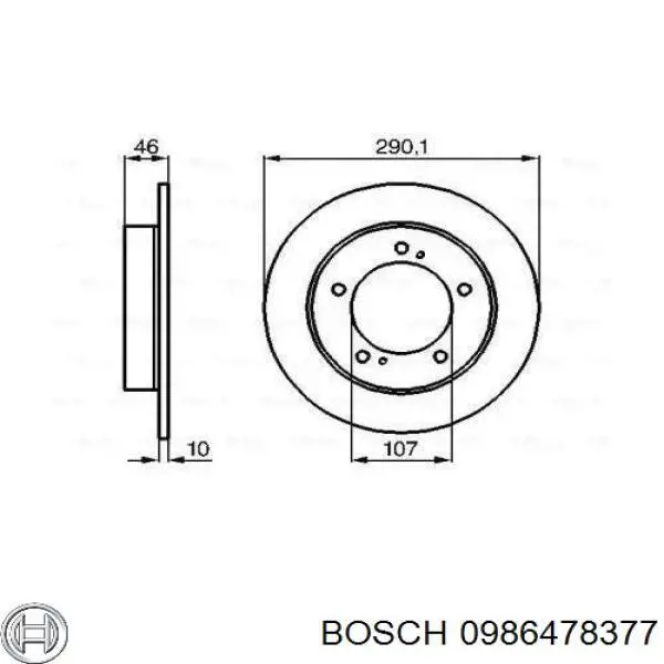 Передние тормозные диски 0986478377 Bosch