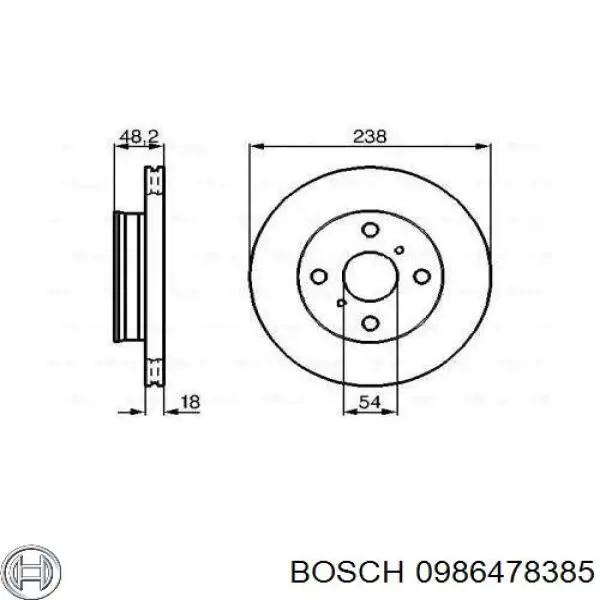 Передние тормозные диски 0986478385 Bosch