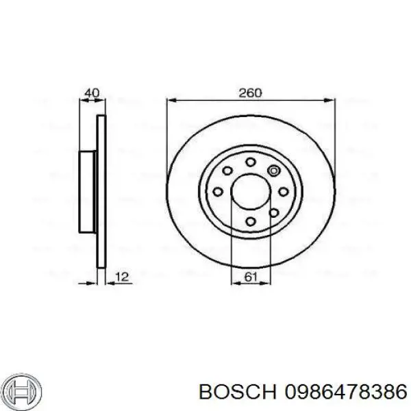 0986478386 Bosch диск тормозной передний