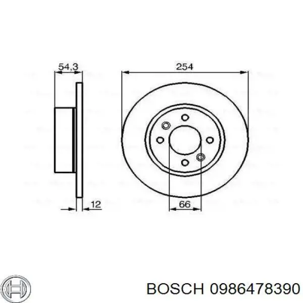 Тормозные диски 0986478390 Bosch