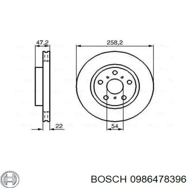 0986478396 Bosch диск тормозной передний