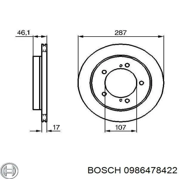 Передние тормозные диски 0986478422 Bosch