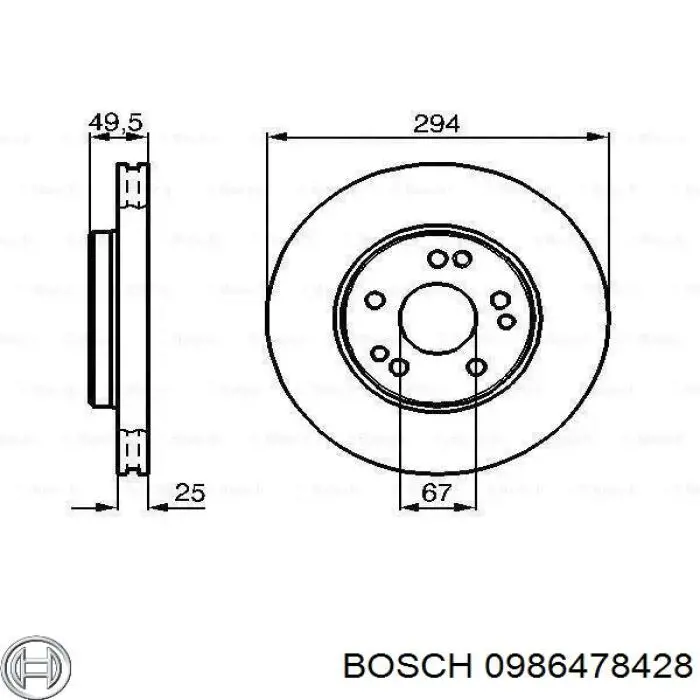 0986478428 Bosch диск тормозной передний