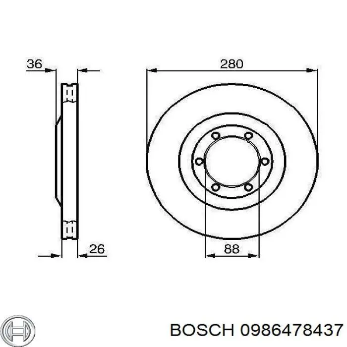 Freno de disco delantero 0986478437 Bosch