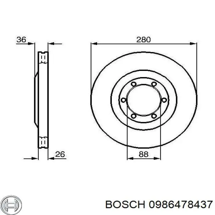 0986478437 Bosch диск тормозной передний