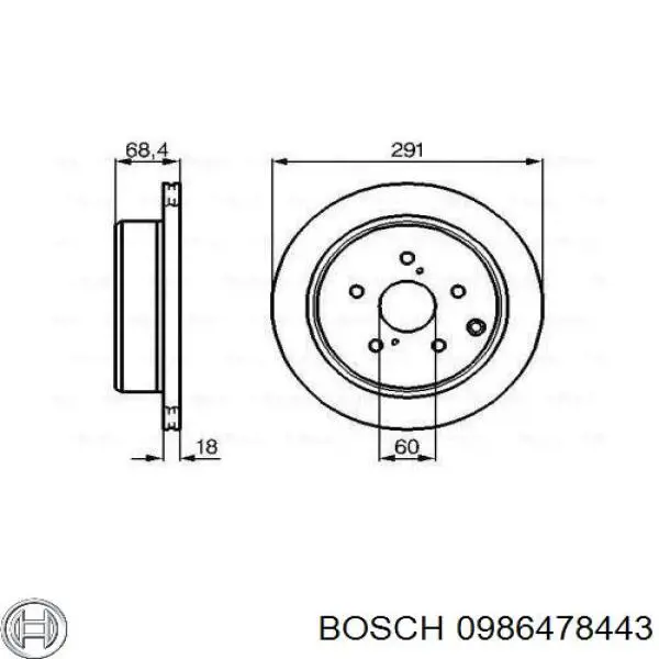 Тормозные диски 0986478443 Bosch