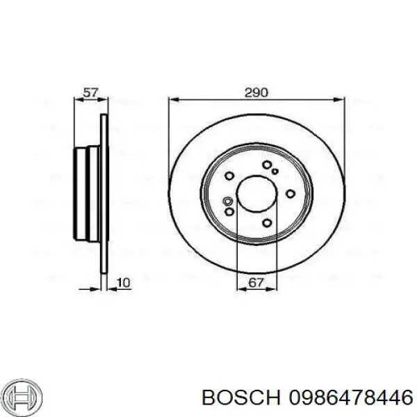 Передние тормозные диски 0986478446 Bosch