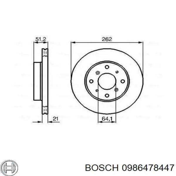 0986478447 Bosch диск тормозной передний