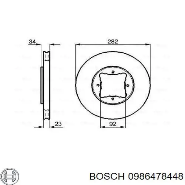 Передние тормозные диски 0986478448 Bosch