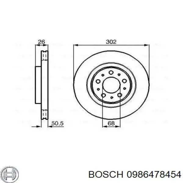 0986478454 Bosch диск тормозной передний