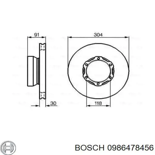 0986478456 Bosch диск тормозной передний