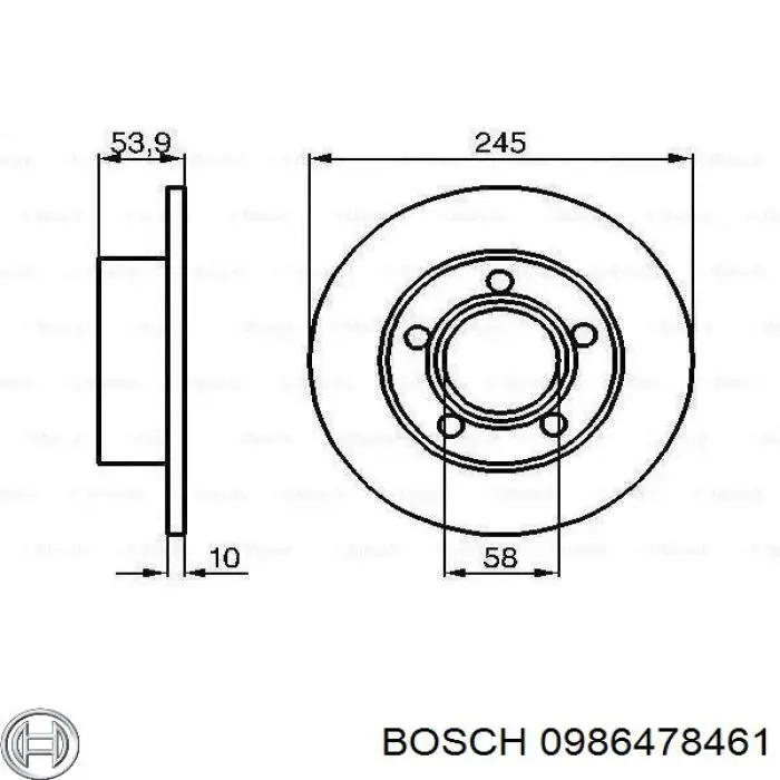 Тормозные диски 0986478461 Bosch