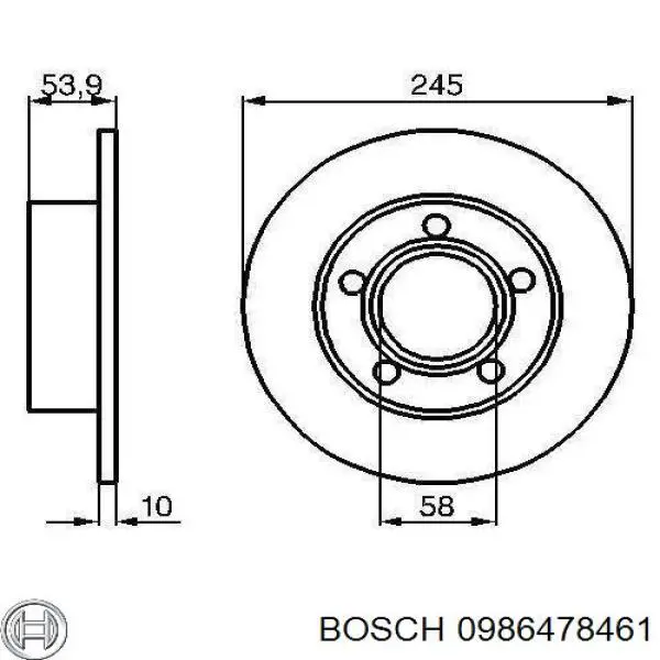Задний тормозной диск Bosch 0986478461 цена, от 27.83 USD