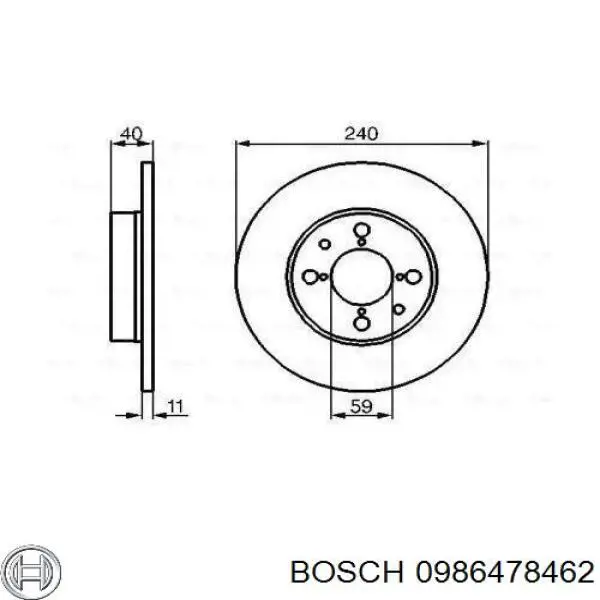 Тормозные диски 0986478462 Bosch