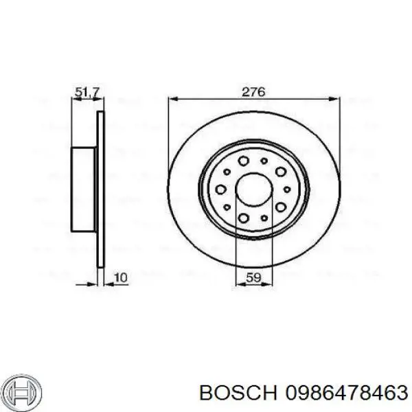 Тормозные диски 0986478463 Bosch