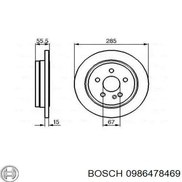 Тормозные диски 0986478469 Bosch