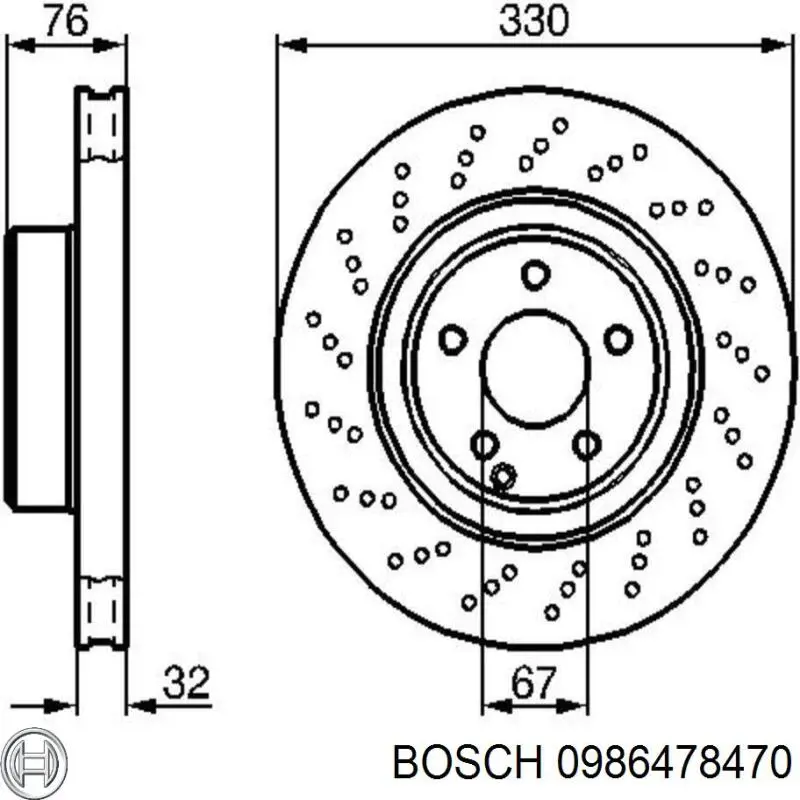 Freno de disco delantero 0986478470 Bosch