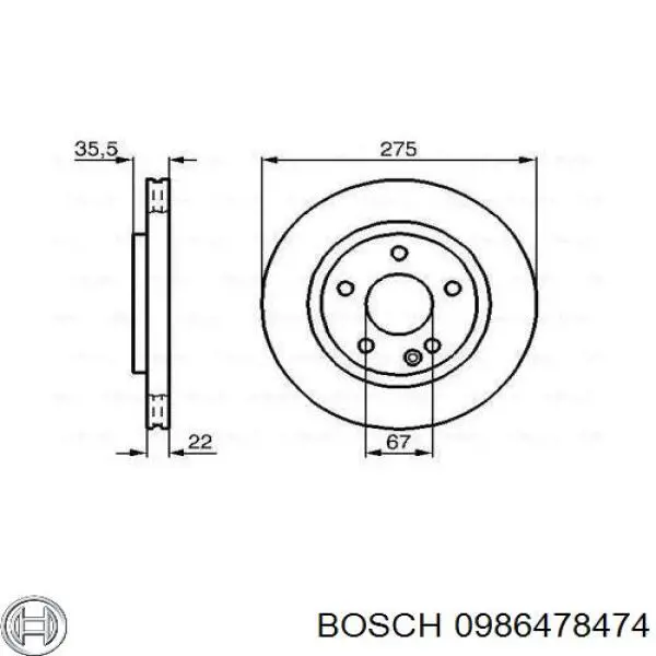 Купить 0986478474 Bosch Ротор тормозной