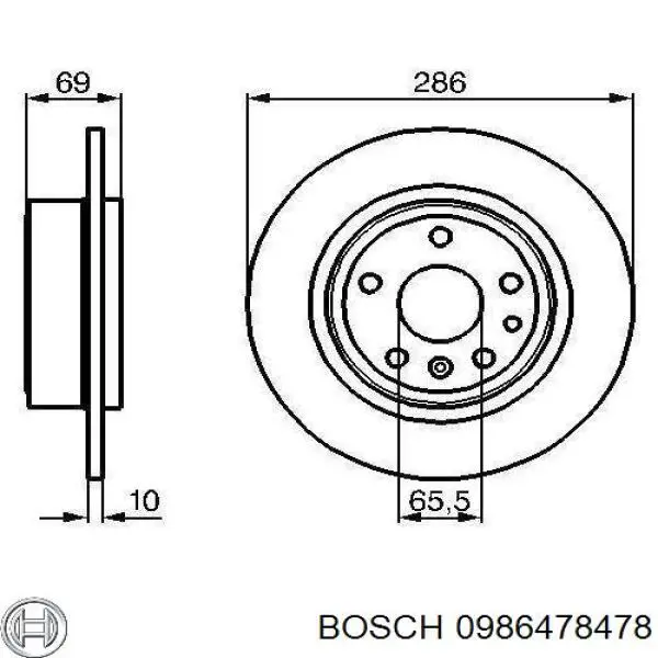 Тормозные диски 0986478478 Bosch