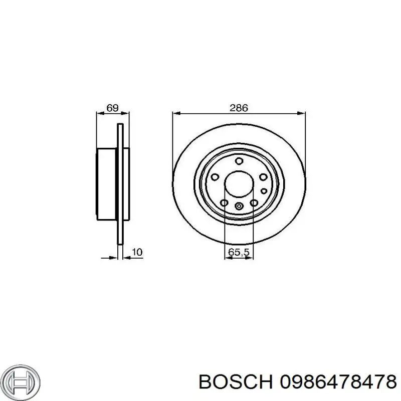 Тормозные диски 0986478478 Bosch