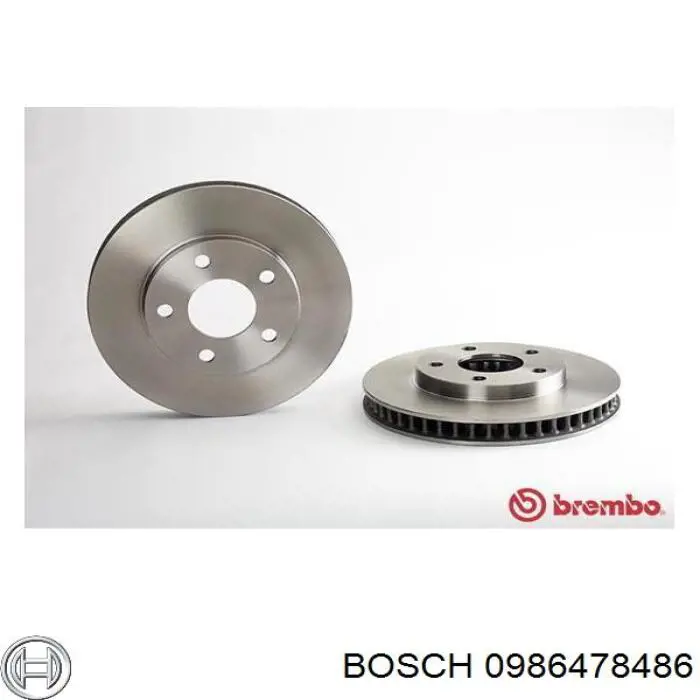 Передние тормозные диски 0986478486 Bosch