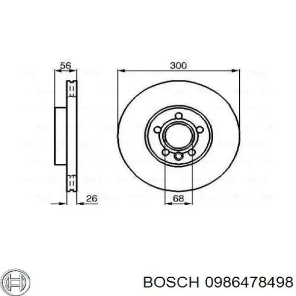 Передние тормозные диски 0986478498 Bosch