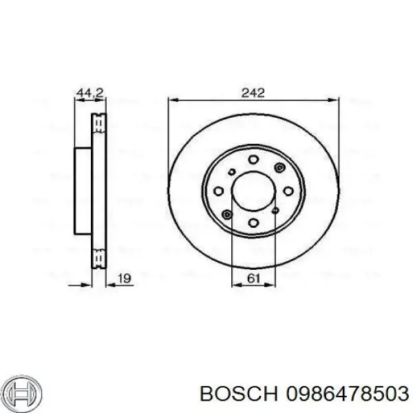 0 986 478 503 Bosch диск тормозной передний