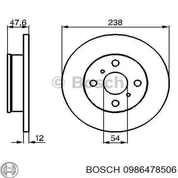 0986478506 Bosch диск тормозной передний