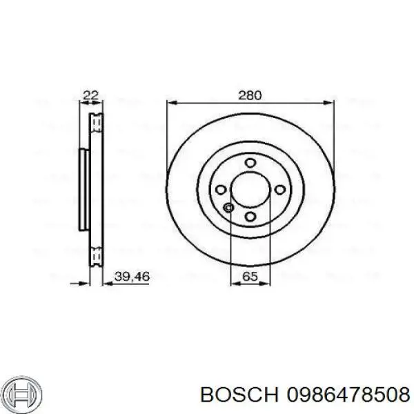 0 986 478 508 Bosch диск тормозной передний
