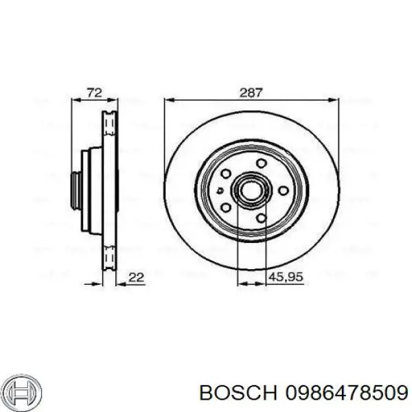 0986478509 Bosch диск тормозной передний
