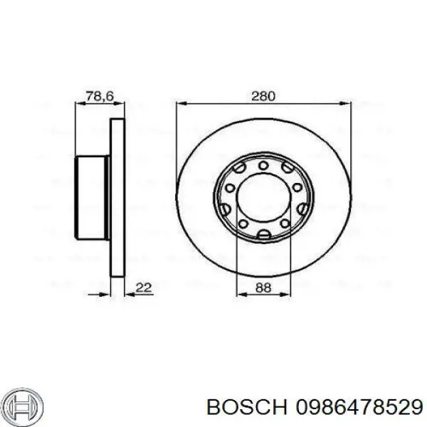 0986478529 Bosch диск тормозной передний