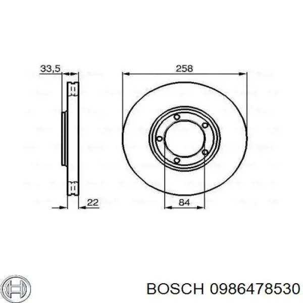 Передние тормозные диски 0986478530 Bosch