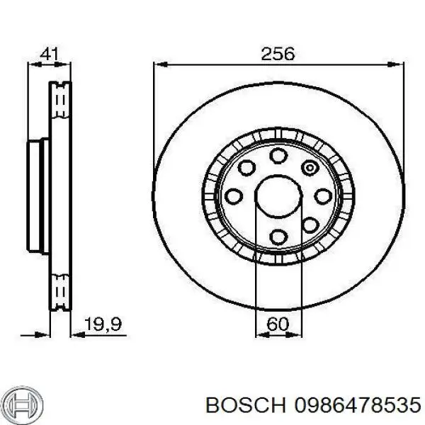 0986478535 Bosch диск тормозной передний