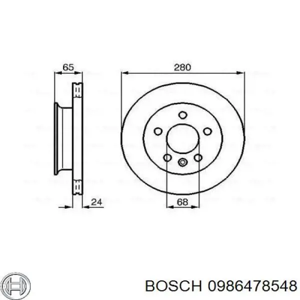 0986478548 Bosch диск тормозной передний