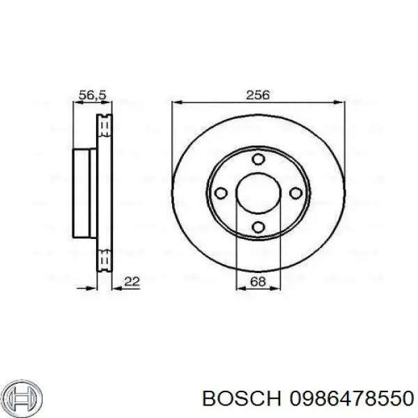 0 986 478 550 Bosch тормозные диски