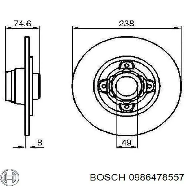 0986478557 Bosch тормозные диски