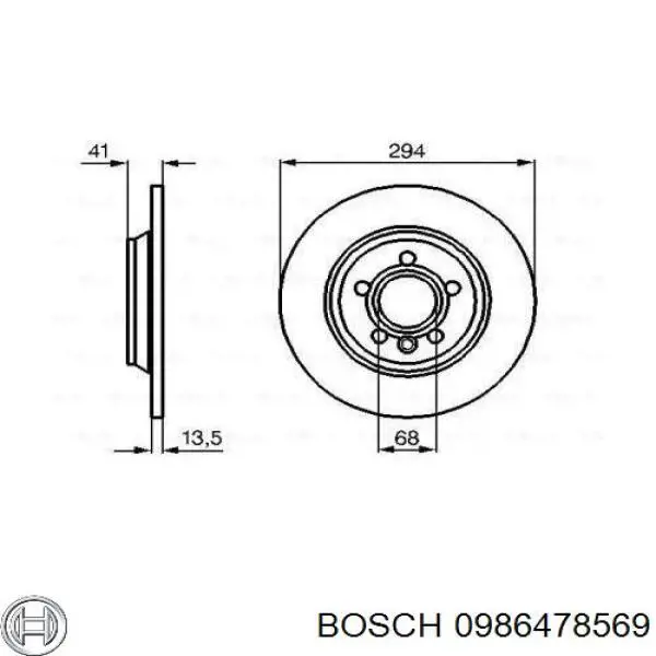 Тормозные диски 0986478569 Bosch