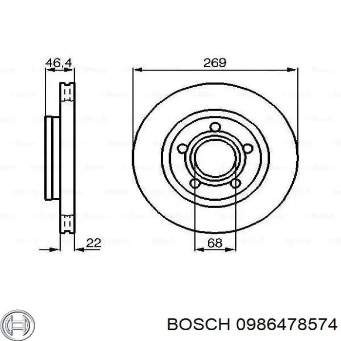 0 986 478 574 Bosch тормозные диски