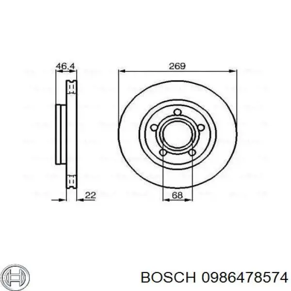 Задний тормозной диск Bosch 0986478574 цена, от 39.50 USD