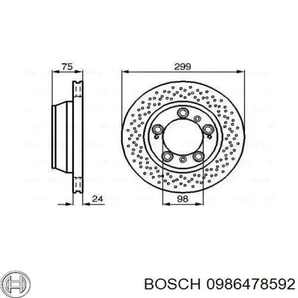 Тормозные диски 0986478592 Bosch