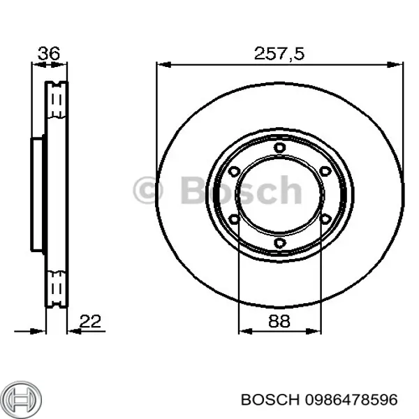 0986478596 Bosch Диск тормозной передний