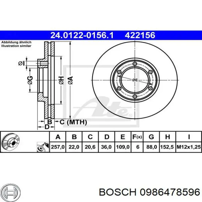 Купить 0986478596 Bosch Ротор тормозной