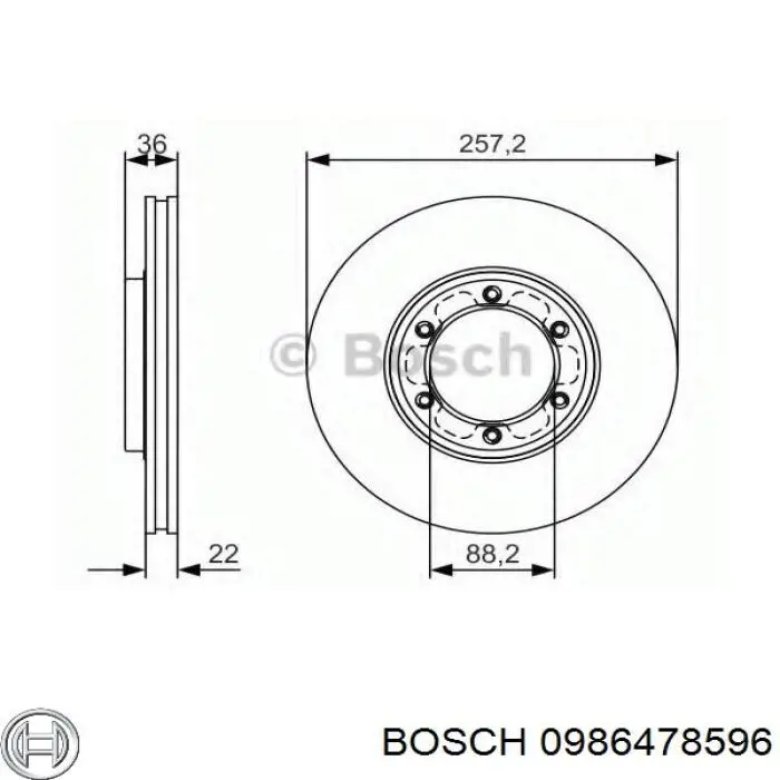 Передний тормозной диск Bosch 0986478596