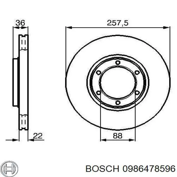 Freno de disco delantero 0986478596 Bosch