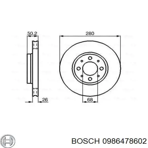 Передние тормозные диски 0986478602 Bosch