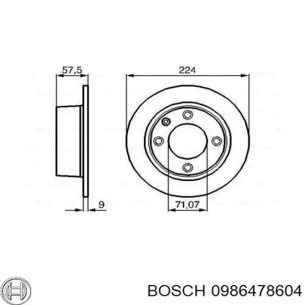 Тормозные диски 0986478604 Bosch