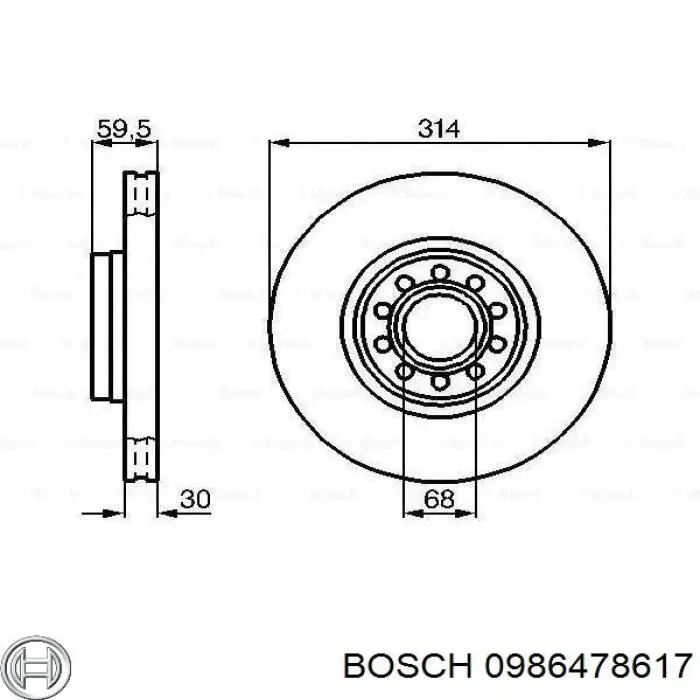 0 986 478 617 Bosch диск тормозной передний
